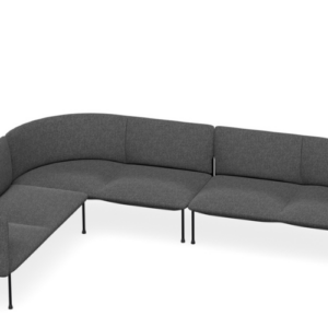 DD Bowral Fabric Upholstered 6 Seater L Shaped Breakout Seating - Charcoal